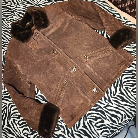 Vintage ST JOHNS BAY Suede Jacket Leather Women Medium - Picture 6 of 13